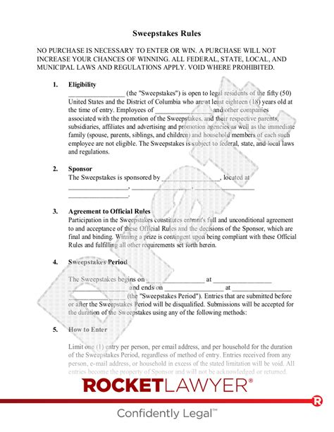 Free Sweepstakes Rules Template & FAQs .